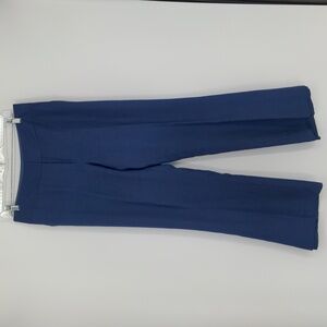 J. McLaughlin Womens Silk Blue Straight Leg Pants Size 8 Office Classic Mid Rise